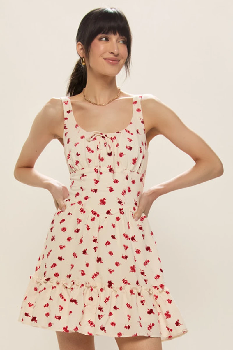 Julia Floral Ruffled Mini Dress