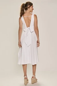 Vicky Drop Waist Bow Back Midi Dress