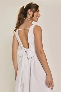 Vicky Drop Waist Bow Back Midi Dress