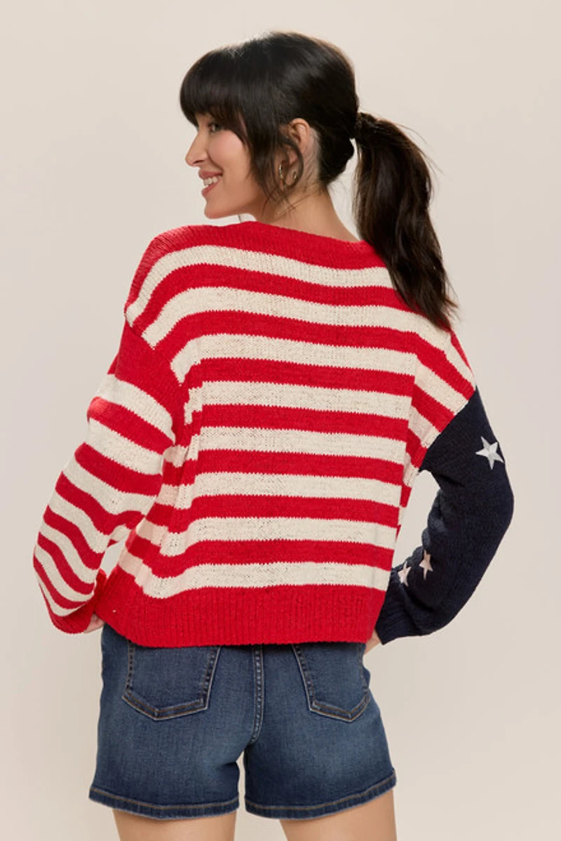 Kate American Flag Pullover Sweater