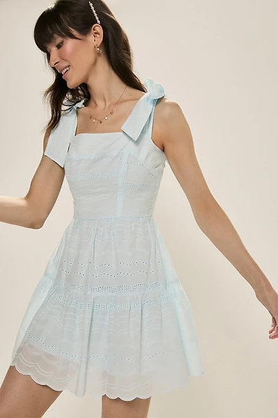 Anne Tiered Eyelet Mini Dress