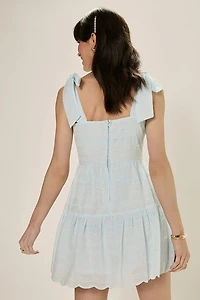 Anne Tiered Eyelet Mini Dress