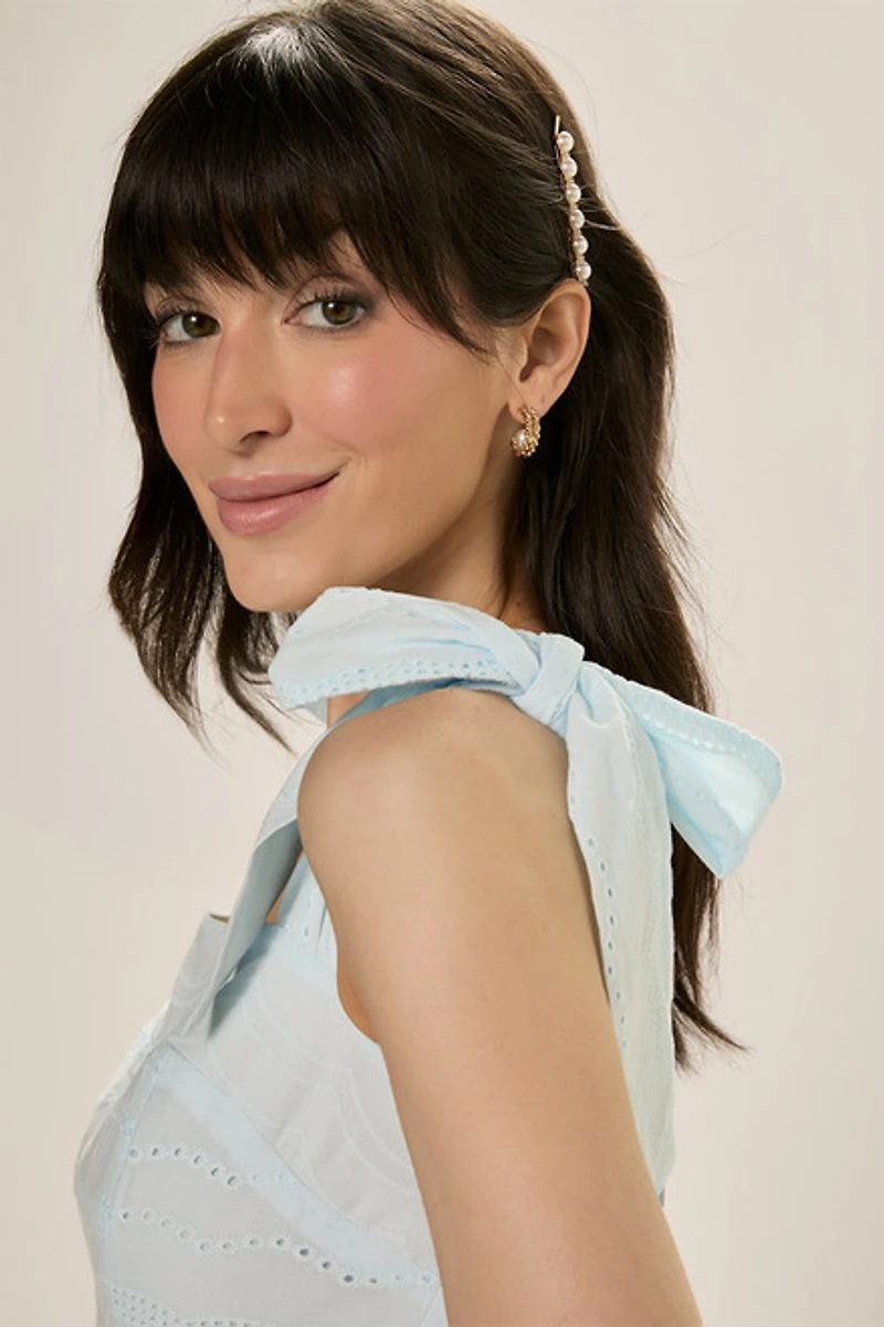 Anne Tiered Eyelet Mini Dress