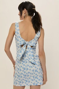 Lola Bow Back Floral Mini Dress