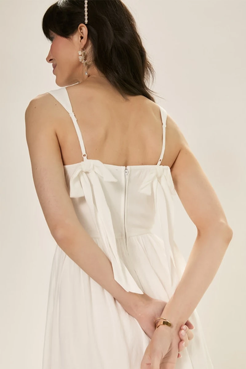 Olivia Ruched Flowy Midi Dress