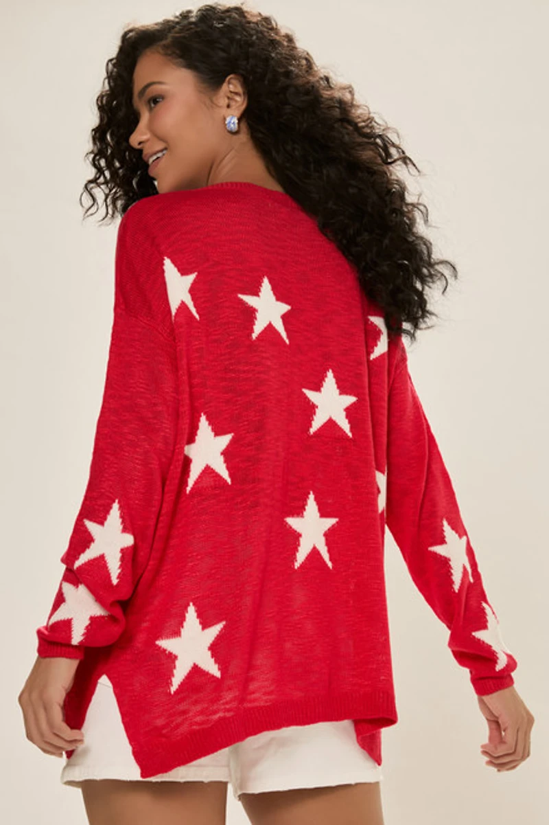 Emma Star Tunic Pullover Sweater