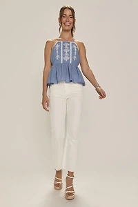 Carol Embroidered Halter Top