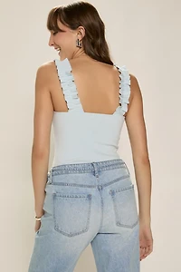 Gabriela Ruffle Strap Keyhole Bodysuit