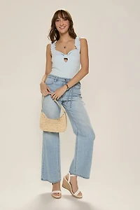 Gabriela Ruffle Strap Keyhole Bodysuit