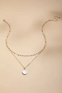 Hillary Shell Pendant Layered Necklace