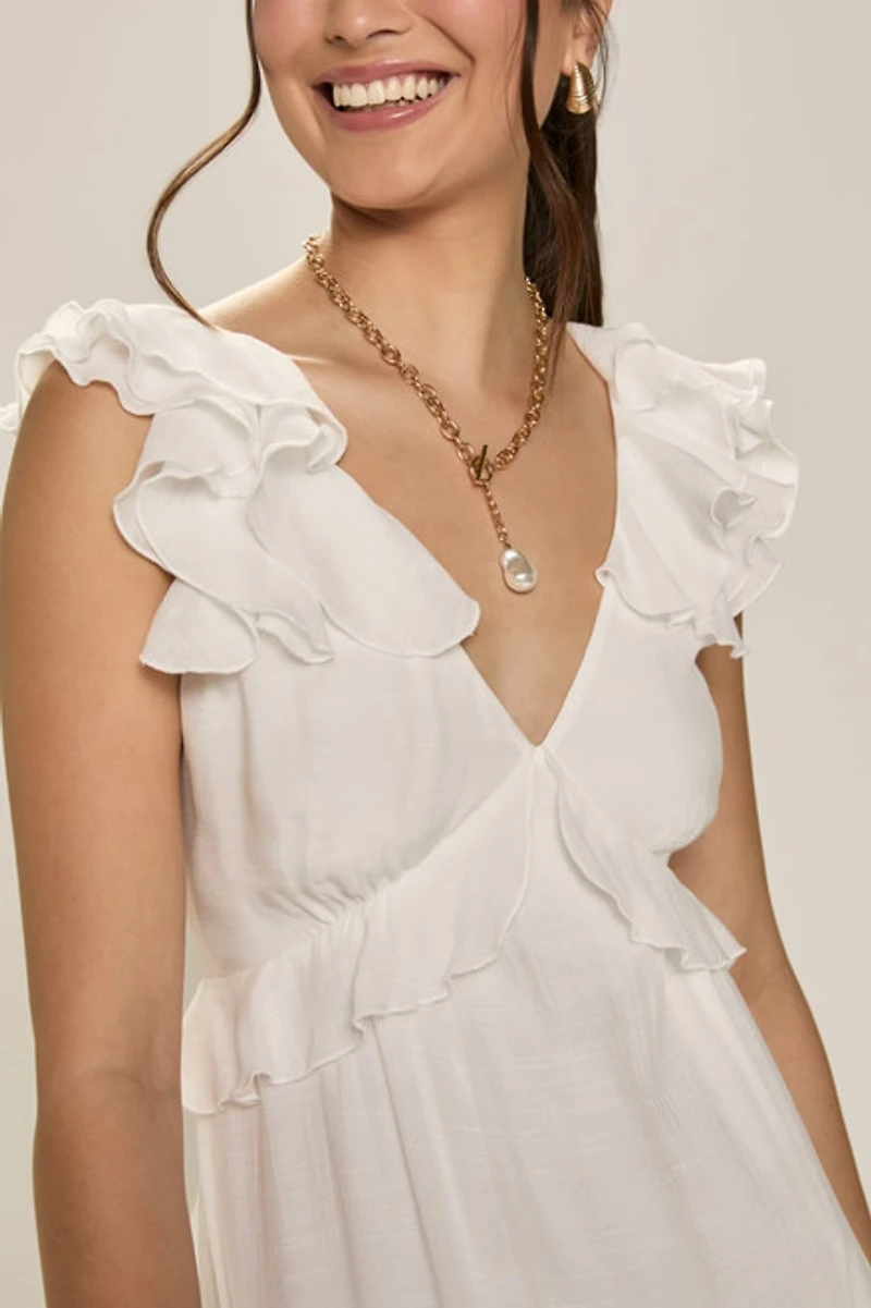 Kadence Ruffle Trim Maxi Dress
