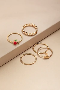 Molly Cherry Focal Ring Set