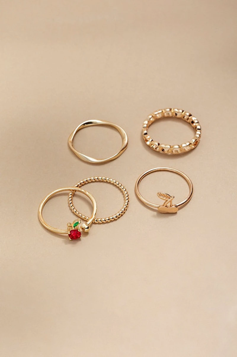 Molly Cherry Focal Ring Set