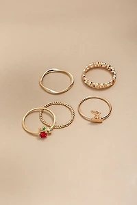 Molly Cherry Focal Ring Set