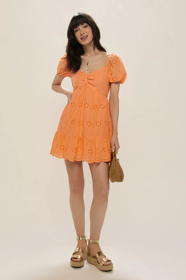 knee length dresses for ladies Kacie Eyelet Mini Dress main image 0