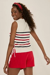 Cindy Sleeveless Striped Sweater