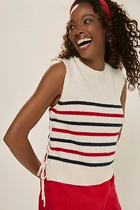 Cindy Sleeveless Striped Sweater