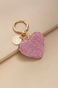Kristi Rhinestone Heart Bag Charm