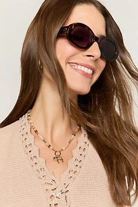Darla Oval Tort Shell Sunglasses