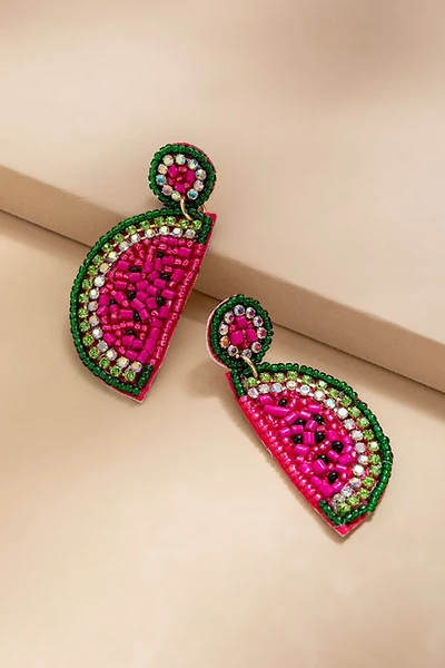 Sam Watermelon Seed Bead Earrings