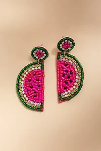 Sam Watermelon Seed Bead Earrings