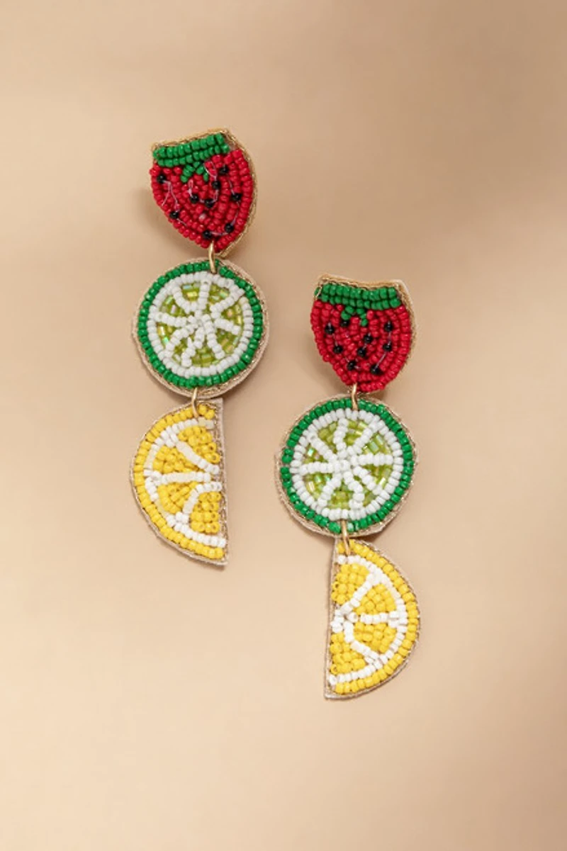 Sonya Fruit Seed Bead Drop Earrings