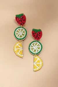 Sonya Fruit Seed Bead Drop Earrings