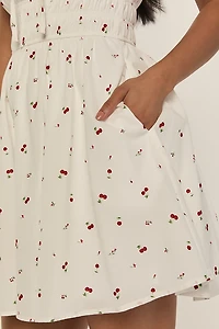 Jamie Cherry Print Mini Dress