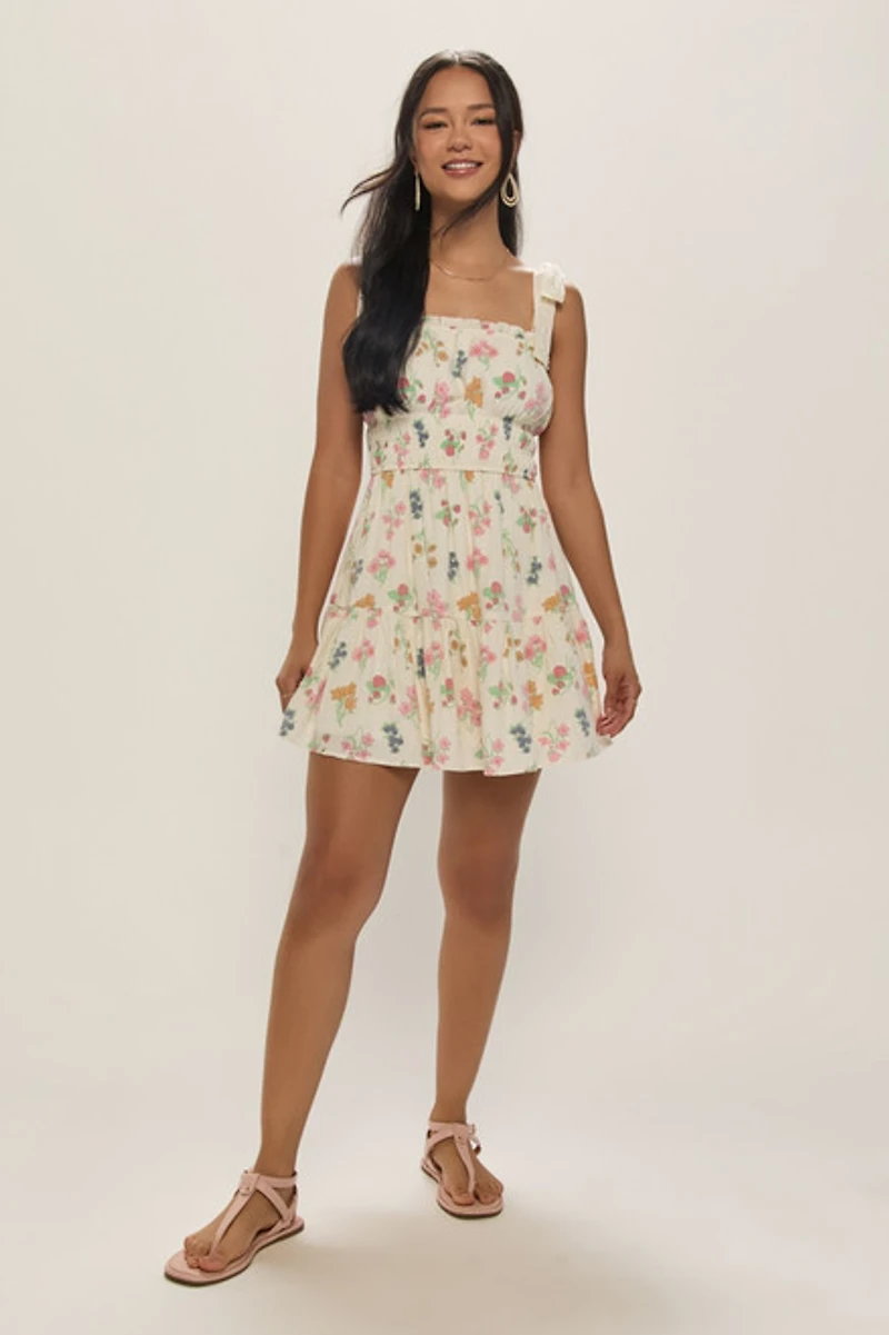 Juliet Floral Lace Strap Mini Dress