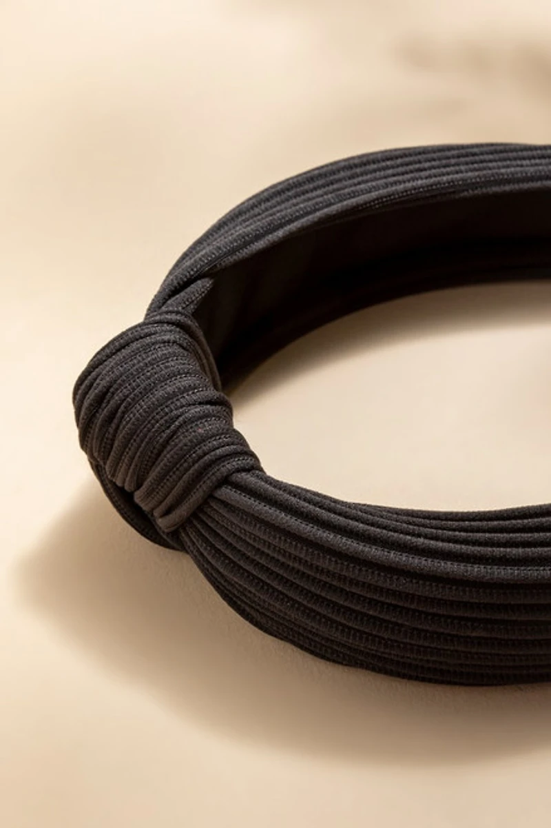 Nina Black Top Knot Headband