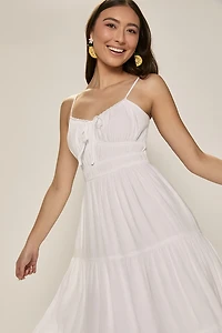Beth Ruched Tiered Midi Dress