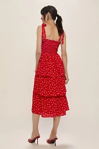 Cassandra Smocked Floral Midi Dress