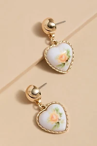 Jodie Ceramic Heart Drop Earrings