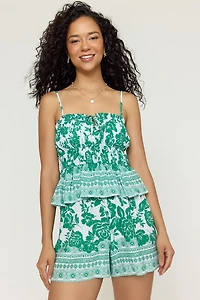Jodie Border Print Shorts
