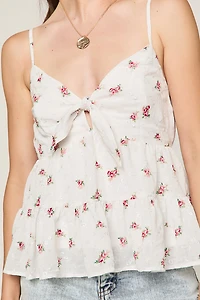 Nina Floral Front Tie Top
