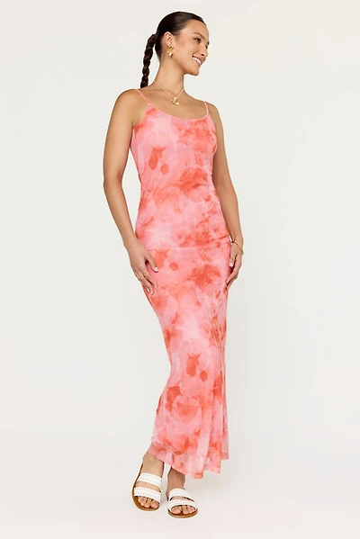 Angela Water Color Mesh Midi Dress