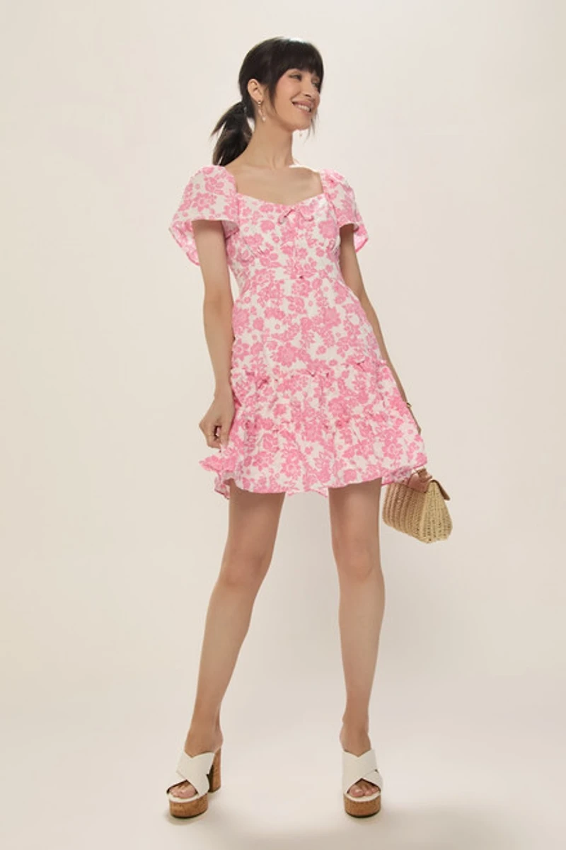 Heather Ruffled Floral Mini Dress