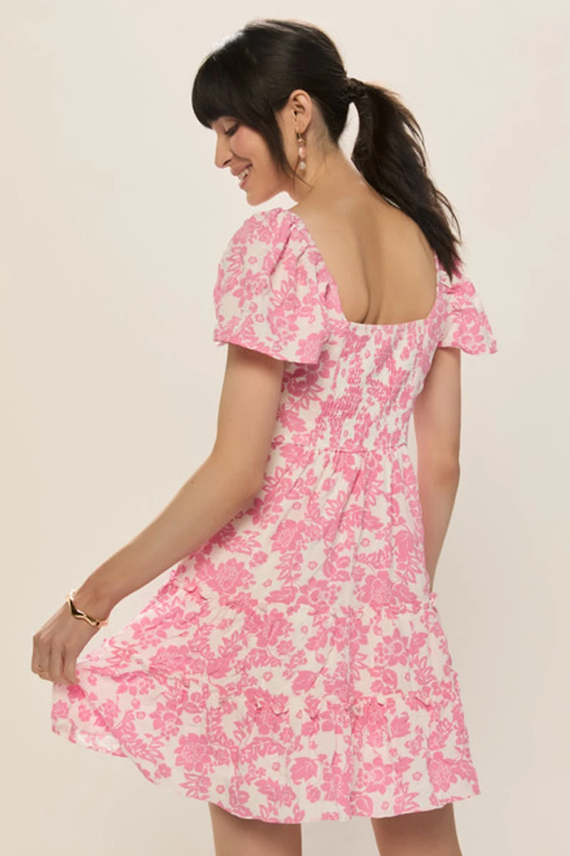 Heather Ruffled Floral Mini Dress
