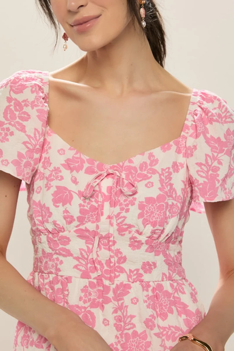 Heather Ruffled Floral Mini Dress