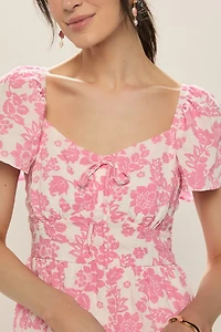 Heather Ruffled Floral Mini Dress