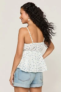 Jennifer Floral Front Tie Top