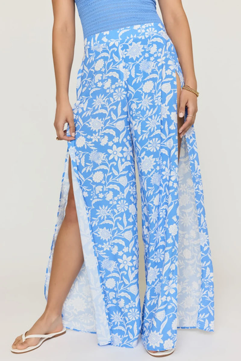 Mandy Floral Side Slit Pants