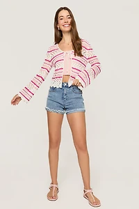 Maddie Striped Tie Front Cardigan