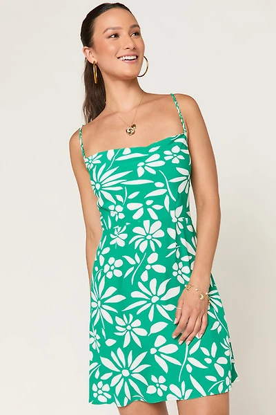 Eva Floral Tie Back Mini Dress