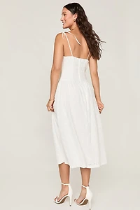 Pamela Eyelet Drop Waist Midi Dress