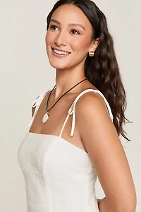 Pamela Eyelet Drop Waist Midi Dress