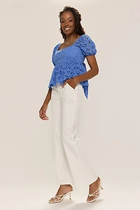Stacie Eyelet Bow Back Blouse