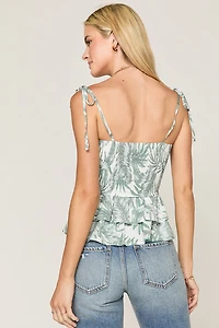 Stacie Palm Print Top