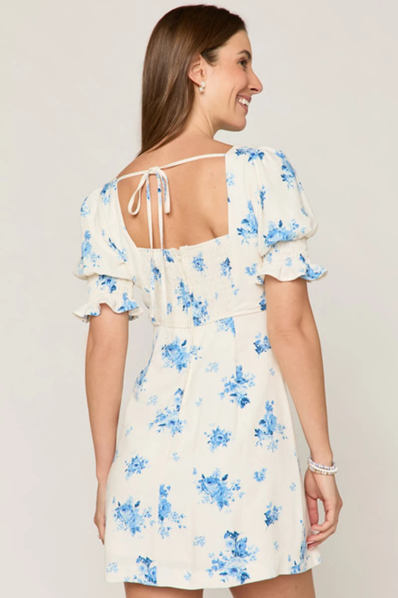 Bianca Floral Puff Sleeve Mini Dress