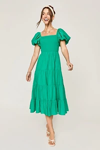 Sherry Puff Sleeve Midi Dress